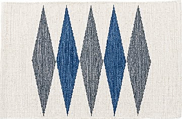 キッチンラグマット 50×80cm コットン ウォッシャブル ブルー