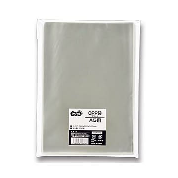 （まとめ） TANOSEE OPP袋 フラット A5用 160×220mm 1セット（500枚：100枚×5パック） 【×3セット】