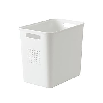 収納ボックス 収納ケース ホワイト×3セット 取っ手穴付き シューノ キッチン リビング パントリー