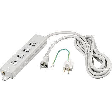 バッファロー（サプライ） 3ピン式電源タップ 2重構造 ランプ＆変換アダプター付 4個口 1m ライトグレー BTPLMAJ3410LG