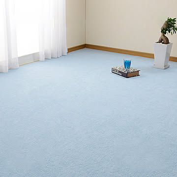 萩原 ミーテ 抗菌カーペット 江戸間8畳 ブルー