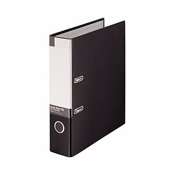 （まとめ） ライオン事務器 レバーアーチファイル A4タテ 2穴 470枚収容 背幅74mm 黒 No.1083 1冊 【×4セット】