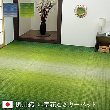 掛川織 い草敷物 4.5畳 江戸間約261×261cm 抗菌防臭 草原グリーン