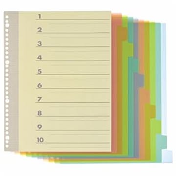 （まとめ） TANOSEE インデックス（PP） A4タテ 4・30穴 10山1組 1パック 【×20セット】