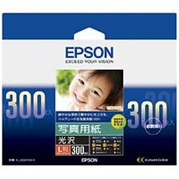 （まとめ）エプソン EPSON 写真用紙 光沢 KL300PSKR L判 300枚×3セット