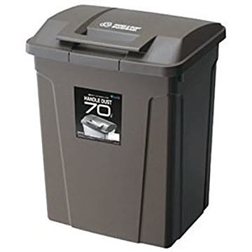 大容量70Lゴミ箱6個セット、ブラウン、ロック機能付、ふた付き、SPハンドル、日本製