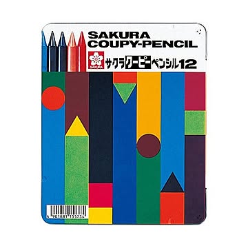 （まとめ） サクラクレパス クーピーペンシル 12色（各色1本） 缶入 FY12 1缶 【×10セット】