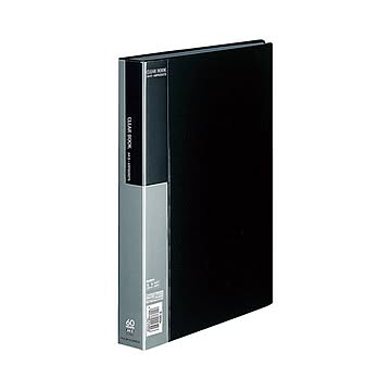 コクヨ クリヤーブックベーシック固定式 A4タテ 60ポケット 背幅37mm 黒 ラ-B60D 1セット4冊