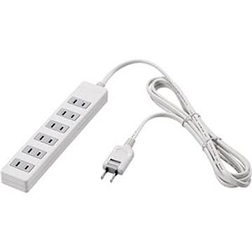バッファロー（サプライ） 2ピン式電源タップ 6個口 5m ホワイト 雷サージ付 BTWTK2650WH
