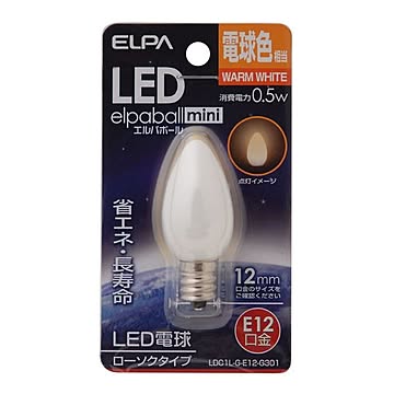 （まとめ） ELPA LED装飾電球 ローソク球形 E12 電球色 LDC1L-G-E12-G301 【×10セット】