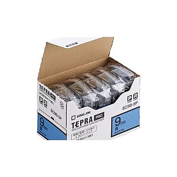 （まとめ）キングジム PROテープ カラーラベル（青） SC9B-5P【×5セット】