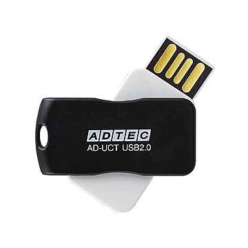 （まとめ）アドテック USB2.0回転式フラッシュメモリ 16GB ブラック AD-UCTB16G-U2R 1個【×3セット】