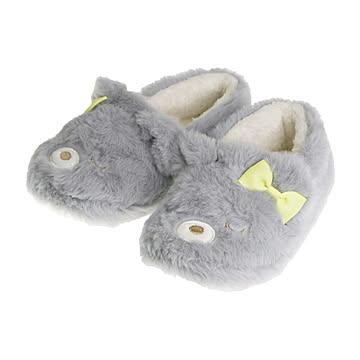 キッズ アニマルふんわりファースリッパ ブルー 【プラザセレクト】