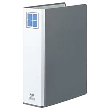（まとめ） TANOSEE 両開きパイプ式ファイルE A4タテ 600枚収容 背幅86mm グレー 1冊 【×5セット】
