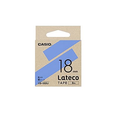（まとめ） カシオ ラベルライター Lateco 詰め替え用テープ 18mm 青テープ 黒文字 【×3セット】