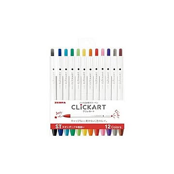 （まとめ）ゼブラ クリッカート 12色セットST WYSS22-12CST【×10セット】