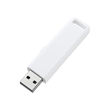 (まとめ)サンワサプライ USB2.0メモリ UFD-SL4GWN【×2セット】