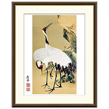 額絵 双鶴図 円山応挙 61x49.5cm 三幸