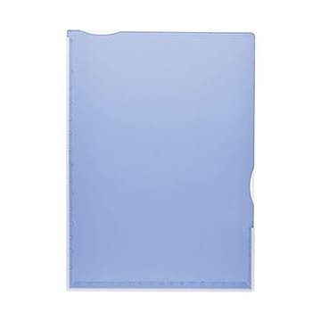 （まとめ）TANOSEE 超丈夫なマチ付クリアホルダー タフレル A4タテ ブルー 1セット（20枚：5枚×4パック）【×5セット】