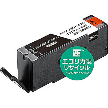 リサイクルインクカートリッジCANONブラック大容量タイプ エコリカ ECI-C350XLB 管理No. 4571163366648