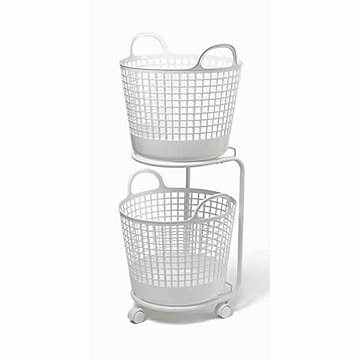 like-it ライクイット ランドリーバスケット2段 2 tier laundry basket LW-01L+LBB-01C 2P 洗濯カゴ ランドリー収納 ワゴン キャスター付き