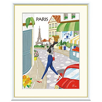 額絵 パリ 佐久間莉美 42x34cm 三幸