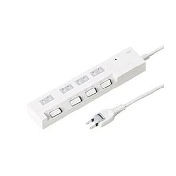(まとめ)サンワサプライ 節電エコタップ(2P、4個口、2m) TAP-S15-2【×2セット】