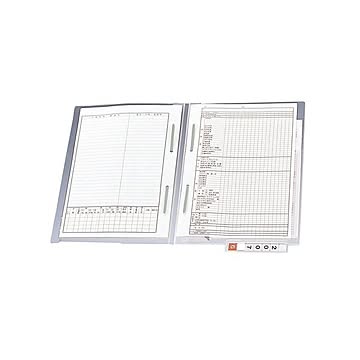 (まとめ）リヒトラブ カルテフォルダーダブルファスナー付 A4ヨコ 見出し紙付 下見出しタイプ HK716U 1箱(50枚)【×3セット】