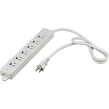 バッファロー（サプライ） 3ピン式電源タップ 2重構造 雷サージ＆ランプ付 6個口/3m ライトグレー BTKPLMJT3630LG
