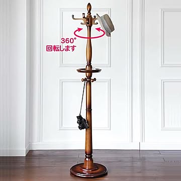 ポールハンガー ノヴァ 377 幅40 奥行40 高さ180 天然木 フック付 朝身支度 木製 ラック コートハンガー ハンガーラック 玄関収納 アンティーク調 収納家具 子供部屋家具 送料込み