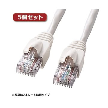 5個セット サンワサプライ UTPエンハンスドカテゴリ5ハイグレード単線クロスケーブル KB-10T5-05CNX5