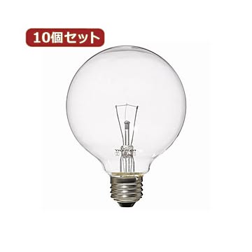 （まとめ）YAZAWA 10個セット ボール電球40W形クリア GC100V38W95X10【×2セット】