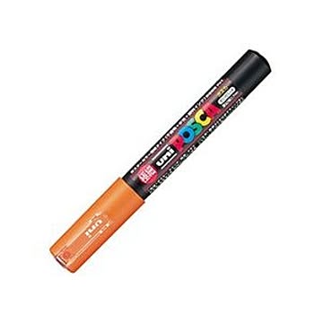 (まとめ) 三菱鉛筆 水性マーカー ポスカ 極細 橙 PC1M.4 1本 【×30セット】