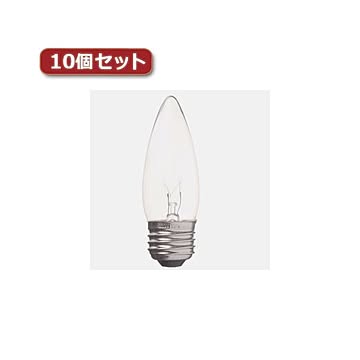 （まとめ）YAZAWA シャンデリア球 C37 E26 40W クリア10個セット C372640CX10【×2セット】