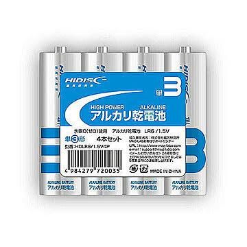 180個セット HIDISC アルカリ乾電池 単3形4本パック HDLR6/1.5V4PX180 管理No. 4589453406080