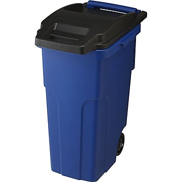 キャスターペール 45C2 可動式 ゴミ箱 2輪 フタ付き ブルー