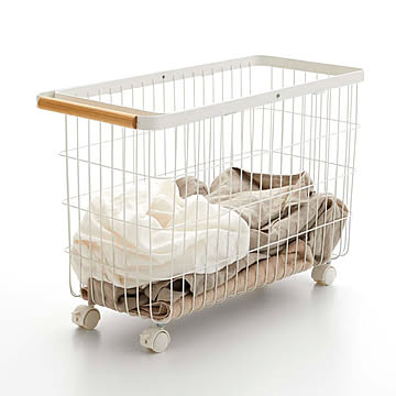 山崎実業 トスカ ランドリーバスケット キャスター付き ワイド＆ロー