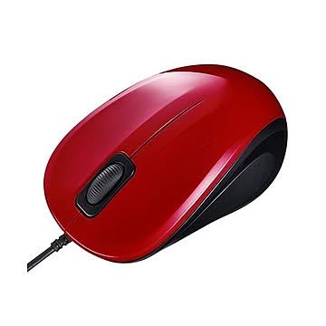 (まとめ) サンワサプライ 静音有線ブルーLEDマウス レッド MA-BL9R 1個 【×10セット】