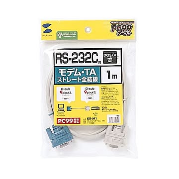 （まとめ）サンワサプライ RS-232Cケーブル（モデム・TA用・1m） KR-M1【×3セット】