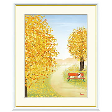 額絵 イチョウの木 鈴木みこと 42x34cm 三幸