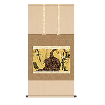 掛け軸 紅白梅図 尾形光琳 54.5x87.5cm 三幸