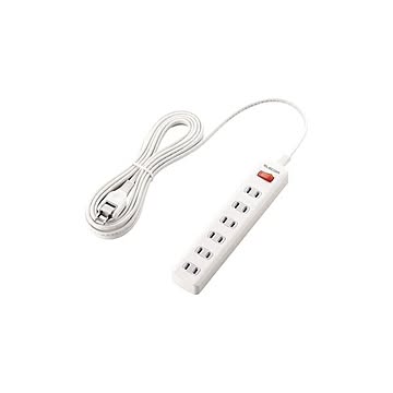 (まとめ)エレコム 一括スイッチ付 雷ガードタップ T-K3A-2650WH×2セット