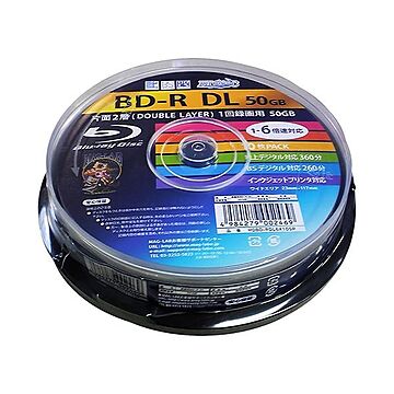 （まとめ）HIDISC 録画用BD-R DL 50GB 1-6倍速対応 10枚 ×10個セット HDBD-RDL6X10SPX10