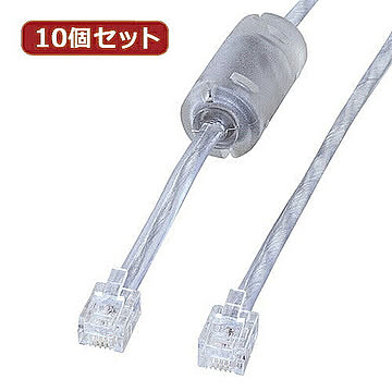 10個セット サンワサプライ コア付シールドツイストモジュラーケーブル 管理No. 4589452976300