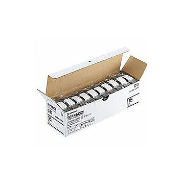 キングジム SS18K-10PN テプラPROテープ エコパック 白 黒文字 18mm幅 8m 10個入 管理No. 4971660774753