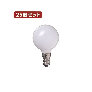 YAZAWA 25個セット ベビーボール球25WホワイトE14 G501425WX25