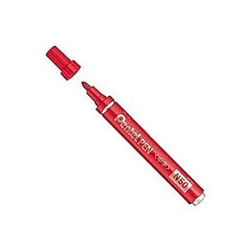 (まとめ) ぺんてる 油性マーカー Pentel PEN N50 赤 N50-BD 1本 【×60セット】