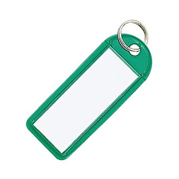 （まとめ）コクヨ ソフトキーホルダー型名札カード寸法42×17mm 緑 ナフ-225G 1セット（50個）【×2セット】