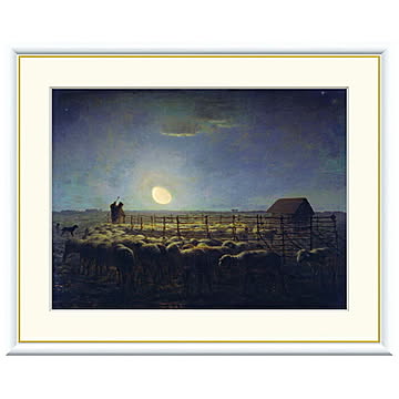 額絵 牧羊場の羊の群れ ジャン＝フランソワ・ミレー 61x49.5cm 三幸