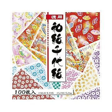 （まとめ） トーヨー 徳用和紙千代紙 018033 100枚入 【×10セット】